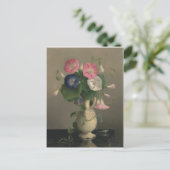 朝顔はがきの花瓶 ポストカード (スタンド正面)