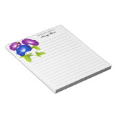 朝顔エレガントの花パーソナライズされた ノートパッド (アングル)