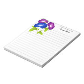 朝顔エレガントの花パーソナライズされた ノートパッド (回転)