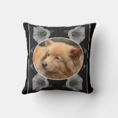 朝顔フレーム自分のペット写真を作成 クッション (裏面)