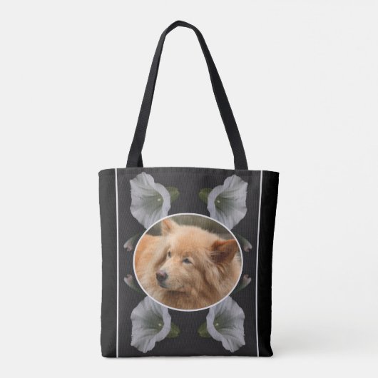 朝顔フレーム自分のペット写真を作成 トートバッグ (裏面)