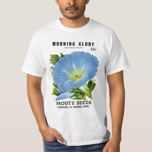 朝顔ヴィンテージシードパケット Tシャツ (正面)