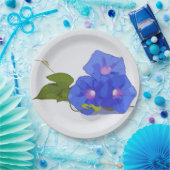 朝顔紫花水彩 ペーパープレート (パーティー)
