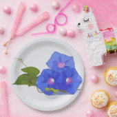 朝顔紫花水彩 ペーパープレート (パーティー)