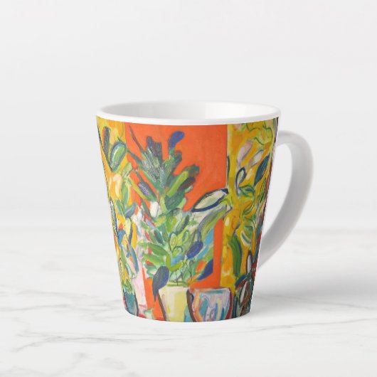 朝顔 カフェラテマグ (右アングル)