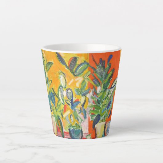 朝顔 カフェラテマグ (正面)