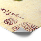 朝顔,北斎朝顔，北斎，浮世絵 ポスター (角)