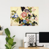 朝顔,北斎朝顔，北斎，浮世絵 ポスター (ホームオフィス)