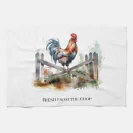 朝顔：水色の雄鶏、カスタム キッチンタオル