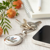 朝顔：水色の雄鶏 キーホルダー (側面)