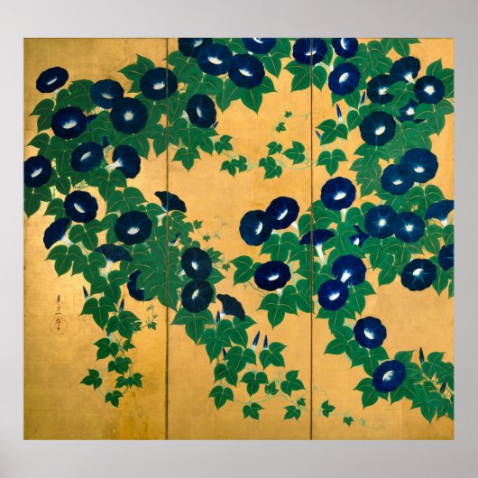 朝顔(部分),其一朝顔(詳細)，紀一 ポスター (正面)