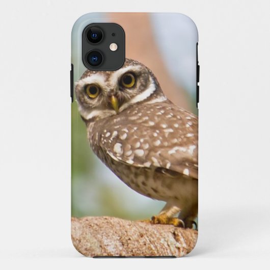朝飛行の斑点を付けられたフクロウ Case-Mate iPhoneケース (裏面)
