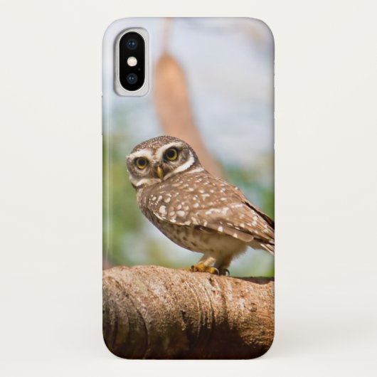 朝飛行の斑点を付けられたフクロウ Case-Mate iPhoneケース (裏面)