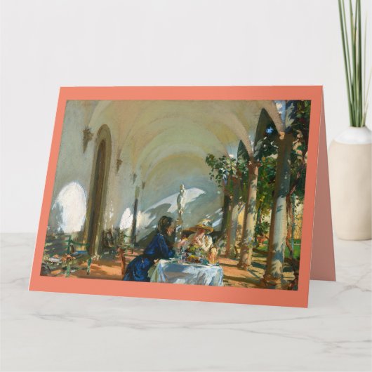 朝食でLoggia, Sargent 1910 カード (正面)