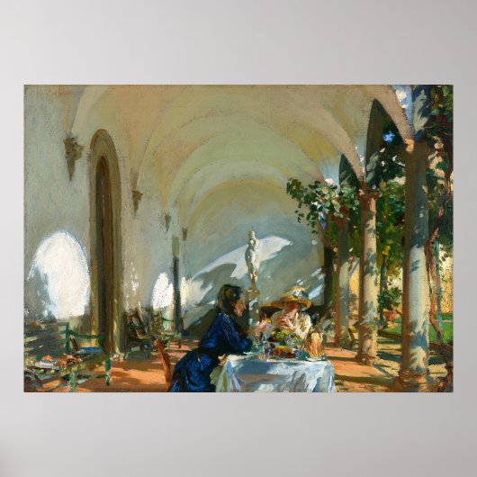 朝食でLoggia, Sargent 1910 ポスター (正面)