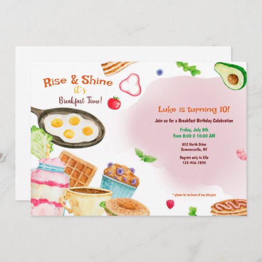 朝食のご案内 招待状 (正面/裏面)