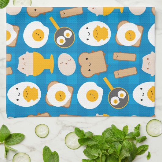 朝食のためのかわいいの卵 キッチンタオル (折り畳み)