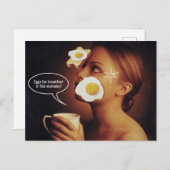 朝食のための卵、このエコノミーウーマンコーヒー ポストカード (正面/裏面)