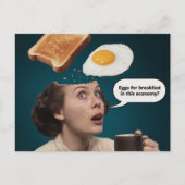 朝食のための卵，エコノミーウーマンコーヒーシュレアル ポストカード (正面)
