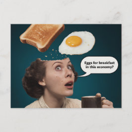 朝食のための卵，エコノミーウーマンコーヒーシュレアル ポストカード