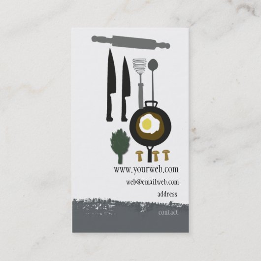 朝食のための卵。 シェフの調理師のケータリング 名刺 (裏面)