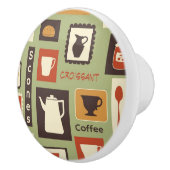 朝食のための台所皿が付いているレトロパターン セラミックノブ (右)