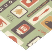 朝食のための台所皿が付いているレトロパターン テーブルクロス (アングル)