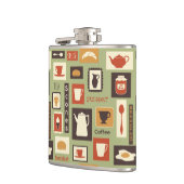 朝食のための台所皿が付いているレトロパターン フラスク (左)