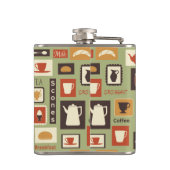 朝食のための台所皿が付いているレトロパターン フラスク (裏面)