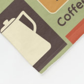 朝食のための台所皿が付いているレトロパターン フリースブランケット (角)