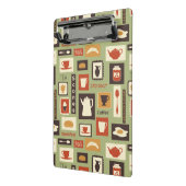 朝食のための台所皿が付いているレトロパターン ミニクリップボード (アングル2)