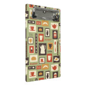 朝食のための台所皿が付いているレトロパターン ミニクリップボード (アングル)