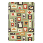 朝食のための台所皿が付いているレトロパターン ミニクリップボード (裏面)