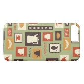 朝食のための台所皿が付いているレトロパターン Case-Mate iPhoneケース (裏面(横))