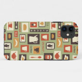 朝食のための台所皿が付いているレトロパターン Case-Mate iPhoneケース (裏面(横))