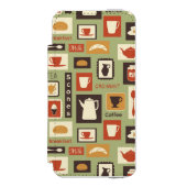 朝食のための台所皿が付いているレトロパターン INCIPIO iPhoneウォレットケース (フォリオ 正面)