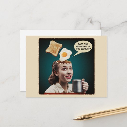 朝食のための超現実的な卵,この経済 ポストカード (正面/裏面インサイチュ)
