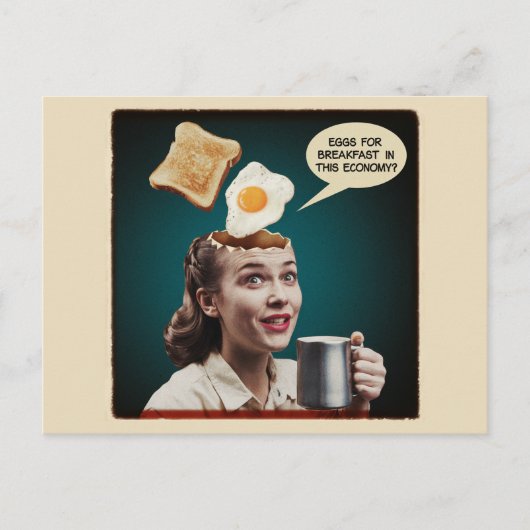 朝食のための超現実的な卵，この経済 ポストカード (正面)