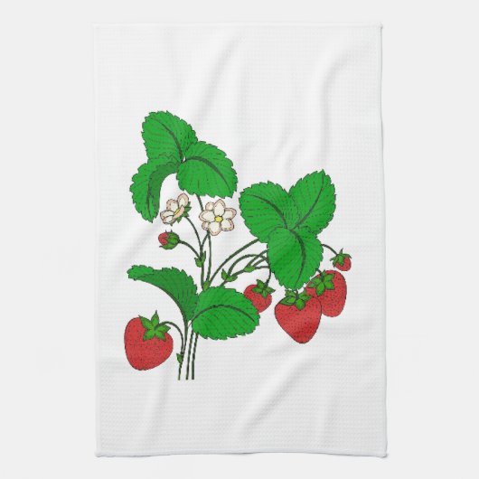 朝食のイチゴ キッチンタオル (縦)