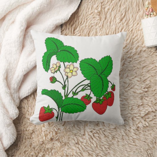 朝食のイチゴ クッション (ブランケット)