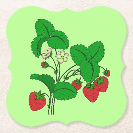 朝食のイチゴ ペーパーコースター (正面)