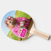 朝食のドーナツおよびコーヒーとの朝Groundhog 卓球ラケット (横)