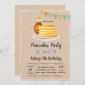 朝食のパンケーキパーティの招待状 招待状 (正面/裏面)