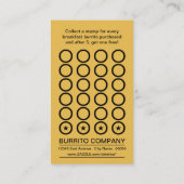 朝食のブリトーのパンチカード ロイヤリティカード (裏面)