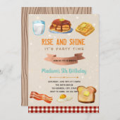 朝食のライズアンドシャインパーティの招待状 招待状 (正面/裏面)