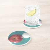 朝食の仲間: 2つの卵$Apple静止寿命 コースター (側面)
