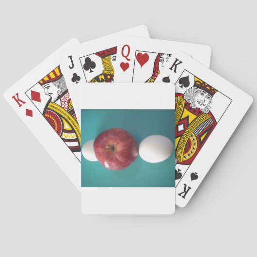 朝食の仲間： 2つの卵$Apple静止寿命 トランプ (裏面)