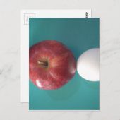 朝食の仲間: 2つの卵$Apple静止寿命 ポストカード (正面/裏面)