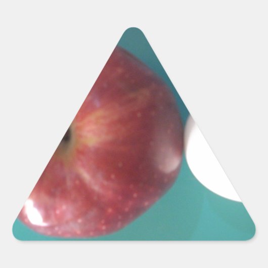 朝食の仲間: 2つの卵$Apple静止寿命 三角形シール (正面)