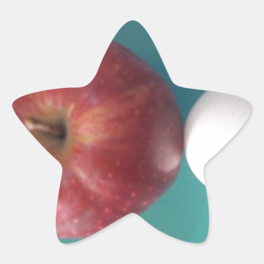 朝食の仲間: 2つの卵$Apple静止寿命 星シール (正面)